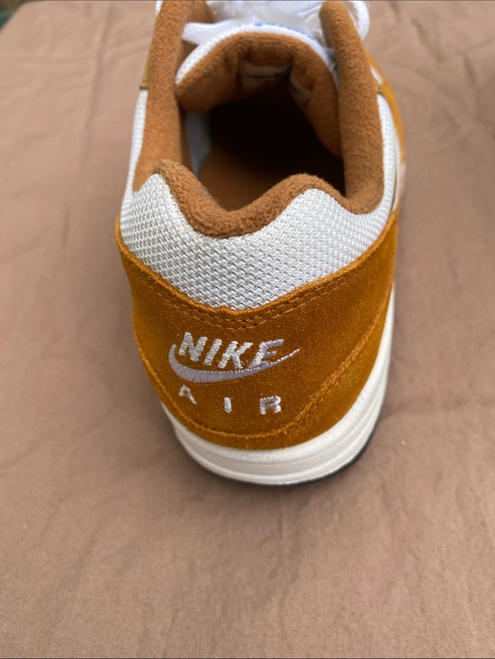 Nike Air Max 1 Premium Retro “Curry” White and Mustard Suede Mesh Trainer main image 7